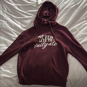 Maroon Graphic Hoodie - Never Late to Tailgate